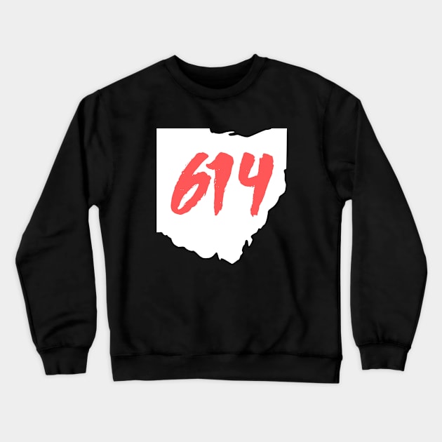 Columbus Ohio 614 Area Code Crewneck Sweatshirt by crackstudiodsgn
